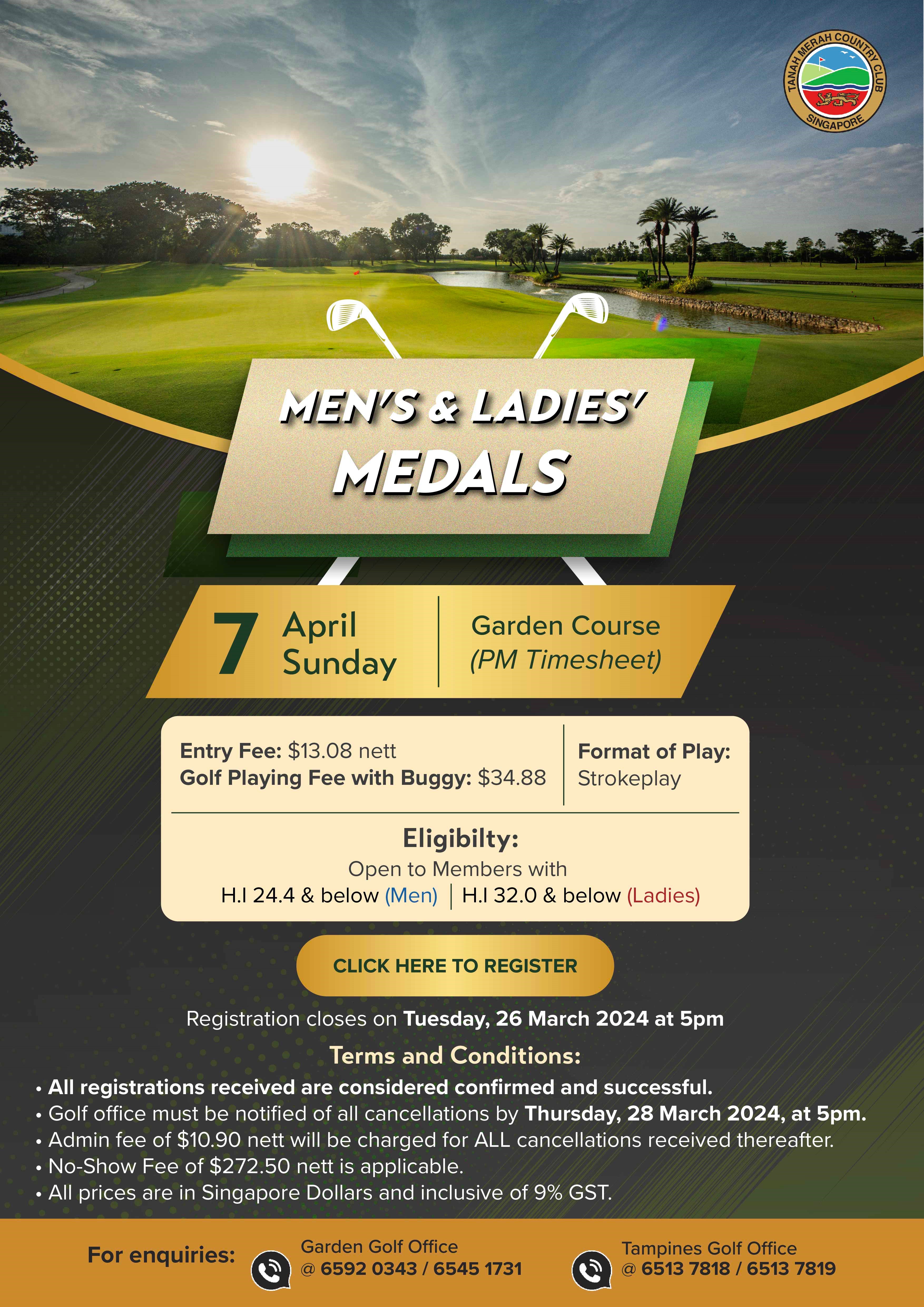 Men's & Ladies' Medals (Strokeplay) - Sunday, 7 April 2024 - TMCC